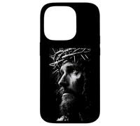Jesus Face Crown of Thorns God Bible Christian Easter Carcasa para iPhone 14 Pro