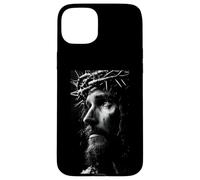 Jesus Face Crown of Thorns God Bible Christian Easter Carcasa para iPhone 15 Plus