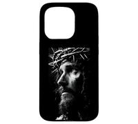 Jesus Face Crown of Thorns God Bible Christian Easter Carcasa para iPhone 15 Pro