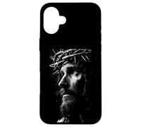 Jesus Face Crown of Thorns God Bible Christian Easter Carcasa para iPhone 16 Plus