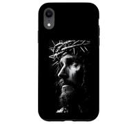Jesus Face Crown of Thorns God Bible Christian Easter Carcasa para iPhone XR