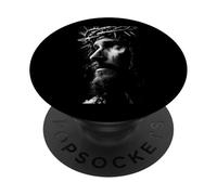 Jesus Face Crown of Thorns God Bible Christian Easter PopSockets PopGrip Adhesivo