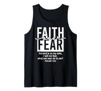 Jesus Faith Over Fear Black White Psalm 118:6 Christian God Camiseta sin Mangas