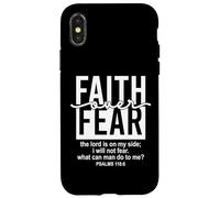 Jesus Faith Over Fear Black White Psalm 118:6 Christian God Carcasa para iPhone X/XS