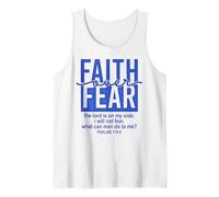 Jesus Faith Over Fear Blue Psalms 118:6 Christian Scripture Camiseta sin Mangas