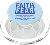 Jesus Faith Over Fear Blue Psalms 118:6 Christian Scripture PopSockets PopGrip para MagSafe