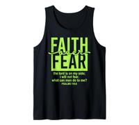 Jesus Faith Over Fear Green Psalms 118:6 Christian Scripture Camiseta sin Mangas