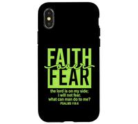 Jesus Faith Over Fear Green Psalms 118:6 Christian Scripture Carcasa para iPhone X/XS