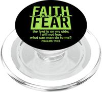 Jesus Faith Over Fear Green Psalms 118:6 Christian Scripture PopSockets PopGrip para MagSafe