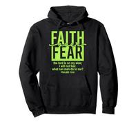 Jesus Faith Over Fear Green Psalms 118:6 Christian Scripture Sudadera con Capucha