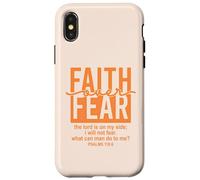 Jesus Faith Over Fear Orange Psalm 118:6 Christian Scripture Carcasa para iPhone X/XS