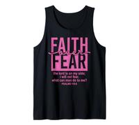 Jesus Faith Over Fear Pink Psalms 118:6 Christian Scripture Camiseta sin Mangas