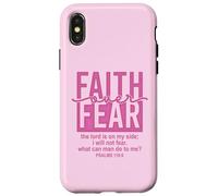 Jesus Faith Over Fear Pink Psalms 118:6 Christian Scripture Carcasa para iPhone X/XS