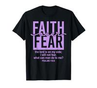 Jesus Faith Over Fear Purple Psalm 118:6 Christian Scripture Camiseta