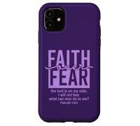 Jesus Faith Over Fear Purple Psalm 118:6 Christian Scripture Carcasa para iPhone 11