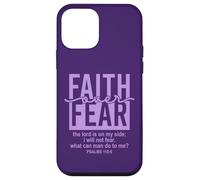 Jesus Faith Over Fear Purple Psalm 118:6 Christian Scripture Carcasa para iPhone 12 Mini