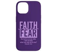 Jesus Faith Over Fear Purple Psalm 118:6 Christian Scripture Carcasa para iPhone 14