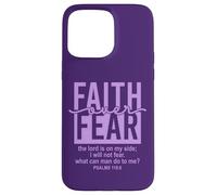 Jesus Faith Over Fear Purple Psalm 118:6 Christian Scripture Carcasa para iPhone 15 Pro MAX