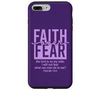 Jesus Faith Over Fear Purple Psalm 118:6 Christian Scripture Carcasa para iPhone 7 Plus/8 Plus