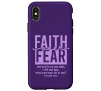 Jesus Faith Over Fear Purple Psalm 118:6 Christian Scripture Carcasa para iPhone X/XS
