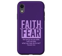 Jesus Faith Over Fear Purple Psalm 118:6 Christian Scripture Carcasa para iPhone XR