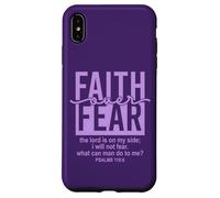 Jesus Faith Over Fear Purple Psalm 118:6 Christian Scripture Carcasa para iPhone XS MAX