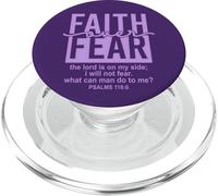 Jesus Faith Over Fear Purple Psalm 118:6 Christian Scripture PopSockets PopGrip para MagSafe