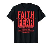 Jesus Faith Over Fear Red Psalms 118:6 Christian Scripture Camiseta