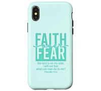 Jesus Faith Over Fear Teal Psalms 118:6 Christian Scripture Carcasa para iPhone X/XS