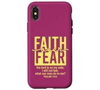 Jesus Faith Over Fear Yellow Psalm 118:6 Christian Scripture Carcasa para iPhone X/XS