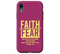 Jesus Faith Over Fear Yellow Psalm 118:6 Christian Scripture Carcasa para iPhone XR