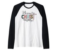 Jesús Feliz Navidad Natividad Los Cristianos aman a Cristo Camiseta Manga Raglan