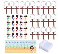 Jesús Figuras Pequeños Juguetes De Jesús,Muñeco Jesús Salvador Cristo con Tarjetas - Figuras Muñeca Religiosa 20Piezas Tarjeta De Felicitación - Pequeñas figuras coleccionables para recuerdos de fiest