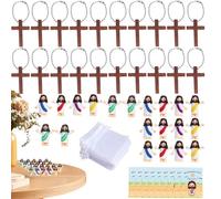 Jesus Figurines - Miniature Religious Toys with Greeting Cards | 20pcs Christian Figure for Easter Basket | Collectible Biblical Characters with Messages, Tiny Catholic Party Souvenirs, Fun Hide