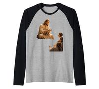 Jesús Formando Aves De Arcilla Milagro Bíblico Infancia Camiseta Manga Raglan