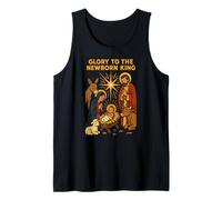 Jesus Glory to The Newborn King, Estilo Retro, para Hombre Camiseta sin Mangas