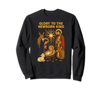Jesus Glory to The Newborn King, Estilo Retro, para Hombre Sudadera