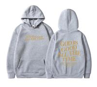 Jesus God Is Good All The Time Sudaderas con capucha para mujer Workou Casual Christian Letter Pullover Sudaderas Jesus Saves 2025 Gráficos de moda con diseños I Love Jesus Religious, gris, M