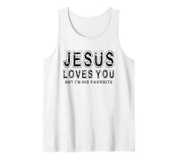 Jesús Gracioso te ama Pero yo Soy su Humor Cristiano Favorito Camiseta sin Mangas