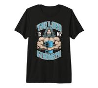 Jesus Gym Culturista Cristiano El Señor Es Mi Fuerza Camiseta Premium