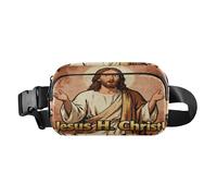 Jesus H. Christ! - Riñonera cruzada para mujeres y hombres, resistente al agua, con correa ajustable para viajes, compras, correr