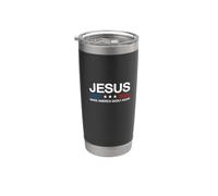 Jesús hace a Estados Unidos piadoso otra vez cristiano patriota Dios fe Vaso térmico de acero inoxidable de doble pared