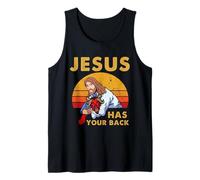 Jesus Has Your Back Jiu Jitsu Retro Christian Hombres Mujeres Camiseta sin Mangas