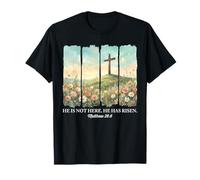 Jesus He is Risen Cruz Cristiana Feliz Pascua Mujeres Niñas Camiseta