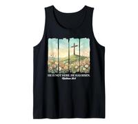 Jesus He is Risen Cruz Cristiana Feliz Pascua Mujeres Niñas Camiseta sin Mangas