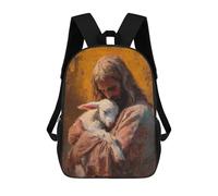 Jesus Holding Lamb Painting-2 Mochila Escolar, Mochila Informal, Mochila De Día, Mochila Escolar, Mochila De Trabajo, Mochila De Viaje Para Adolescentes, Niñas, Niños, Mujeres Y Hombres 17inch