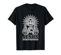 Jesus Hope of The World Camiseta gráfica económica, Hombre, Negro, S