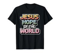Jesus Hope of The World Camiseta gráfica económica, Hombre, Negro, XL