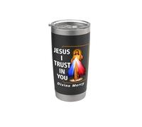 Jesus I Trust in You Divine Mercy Catolic Graphic Christian Vaso térmico de acero inoxidable de doble pared
