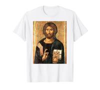 Jesús Icono Ortodoxo Cristo Todopoderoso Camiseta gráfica económica, Hombre, Blanco, L